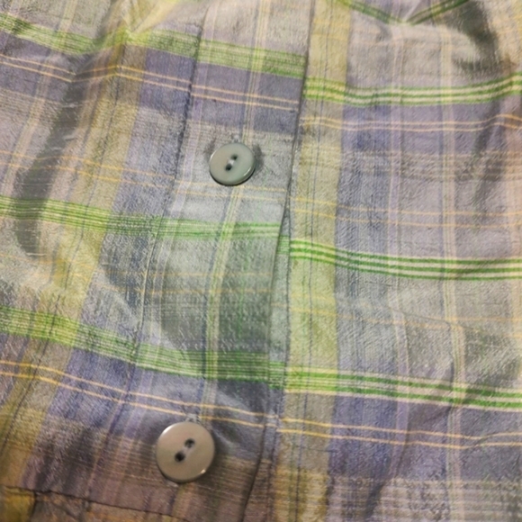 🔹💜💚🔹Beautiful Saks Fifth Avenue Genuine Silk Retro Style Button Up Dress - 8 - Picture 14 of 16